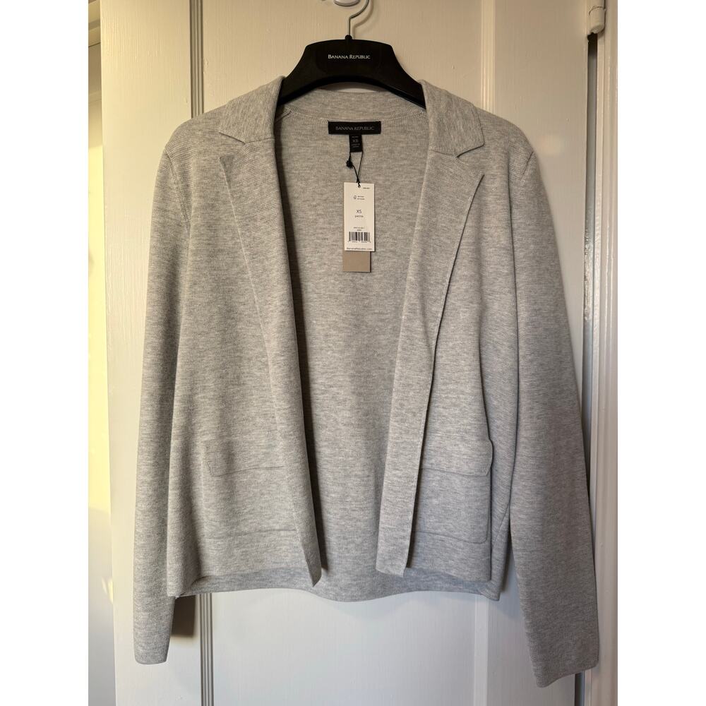 New Banana Republic Open Front Sweater Blazer Gray XS Petite